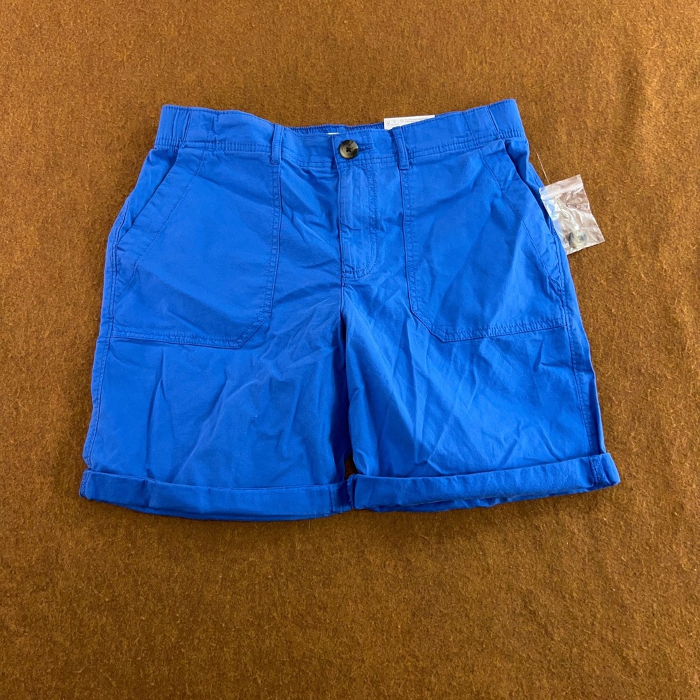 Sonoma Women Medium Blue Mid Rise Cuffed Bermuda Shorts NWT